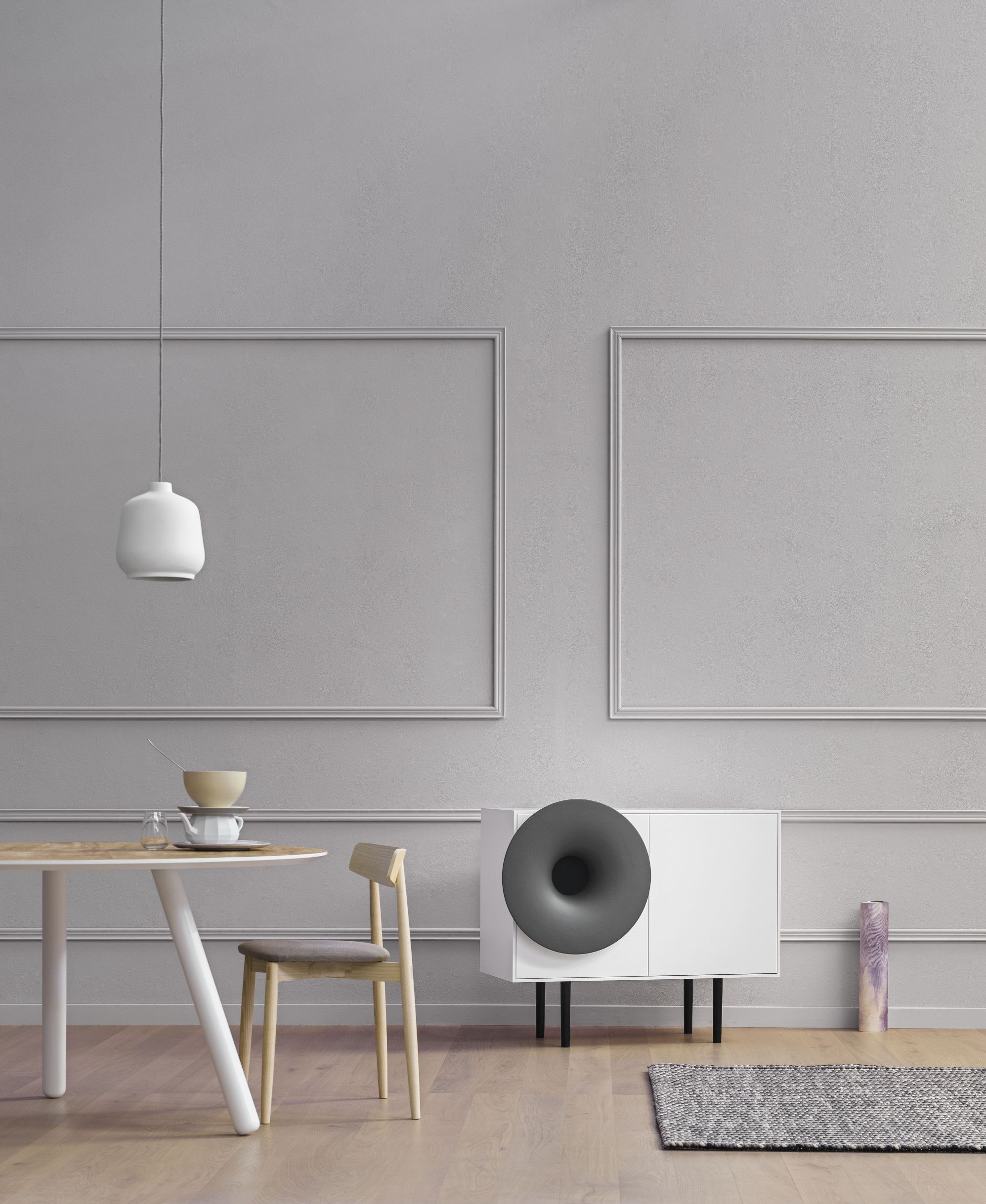 Caruso Sideboard White / Trumpet Grey Miniforms