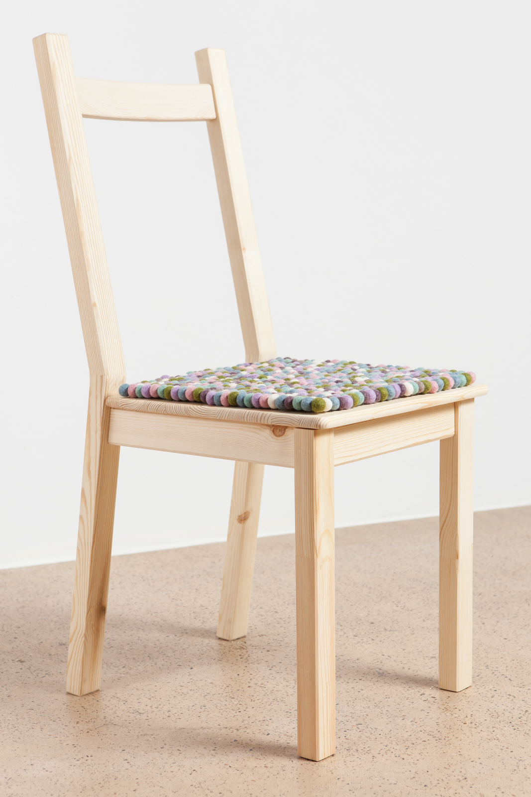Felt ball Cushion for Chair square 36x36 cm EMMA myfelt SINGLE PIECES