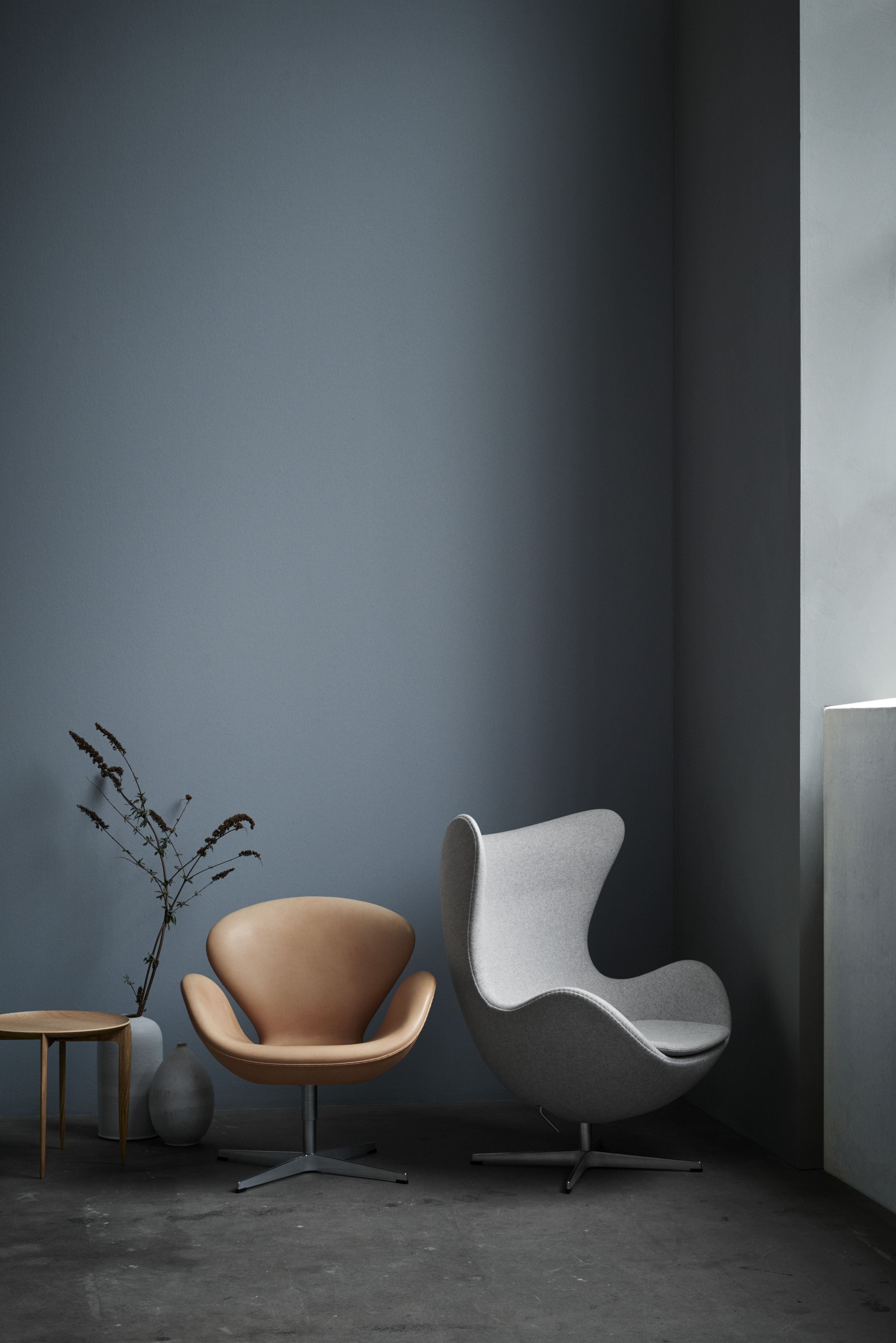 Egg Chair with Stool Re-wool Textile Fabric Fritz Hansen 