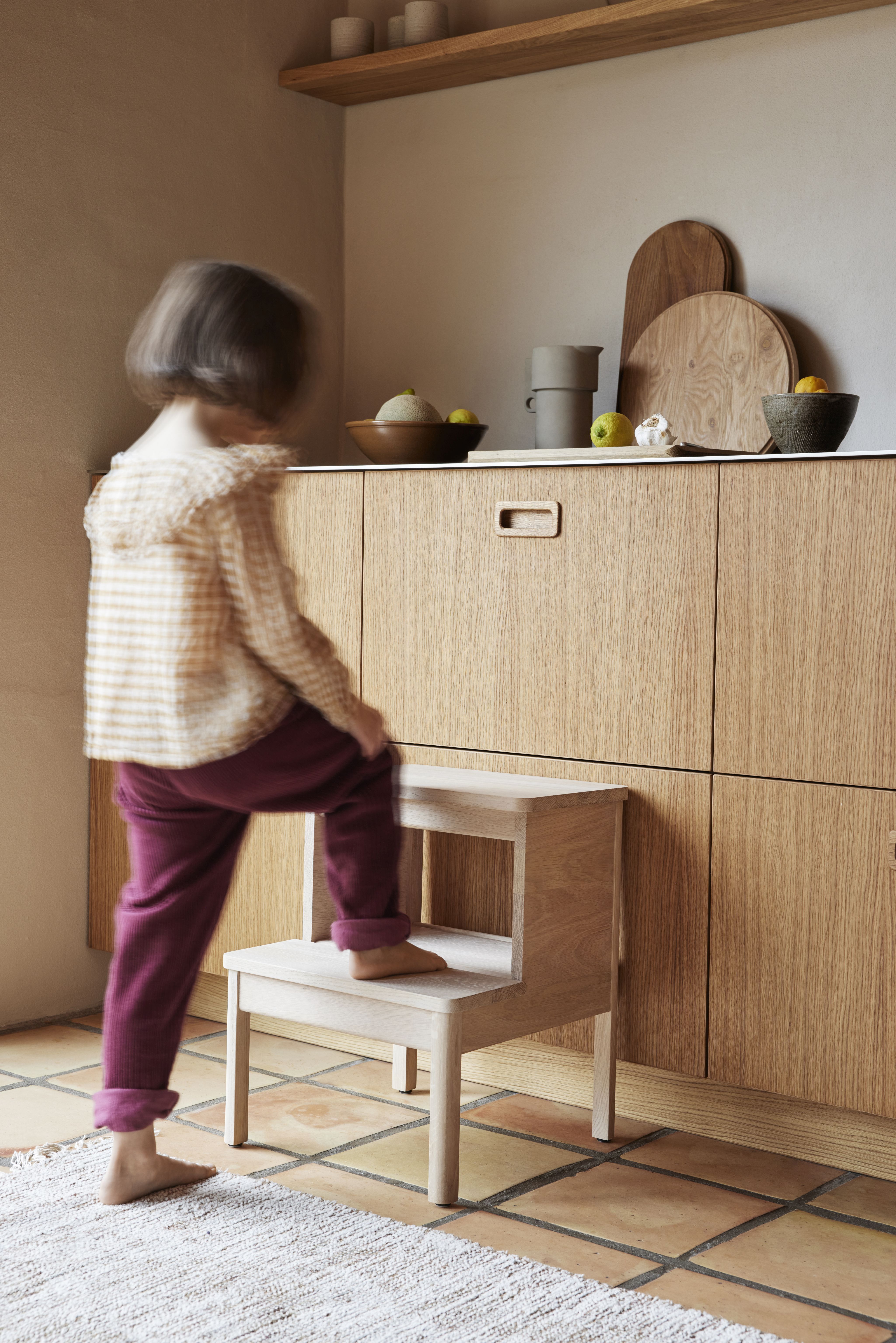 A Line step stool oak white oiled Form & Refine