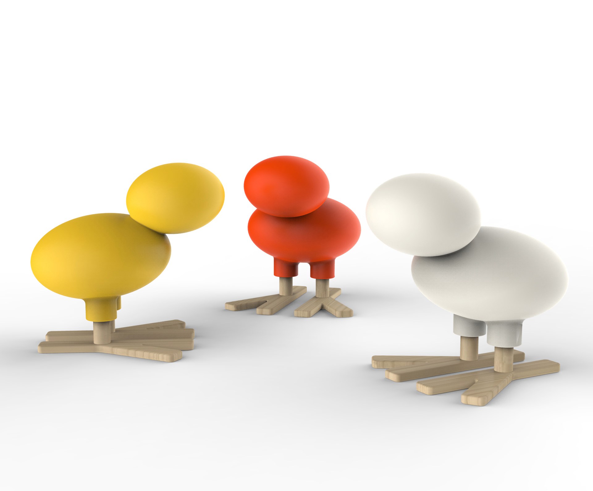 Happy Bird figurine yellow Magis