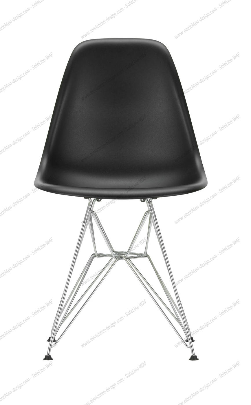 Eames Plastic Side Chair DSR Chair Vitra Black-Mustard