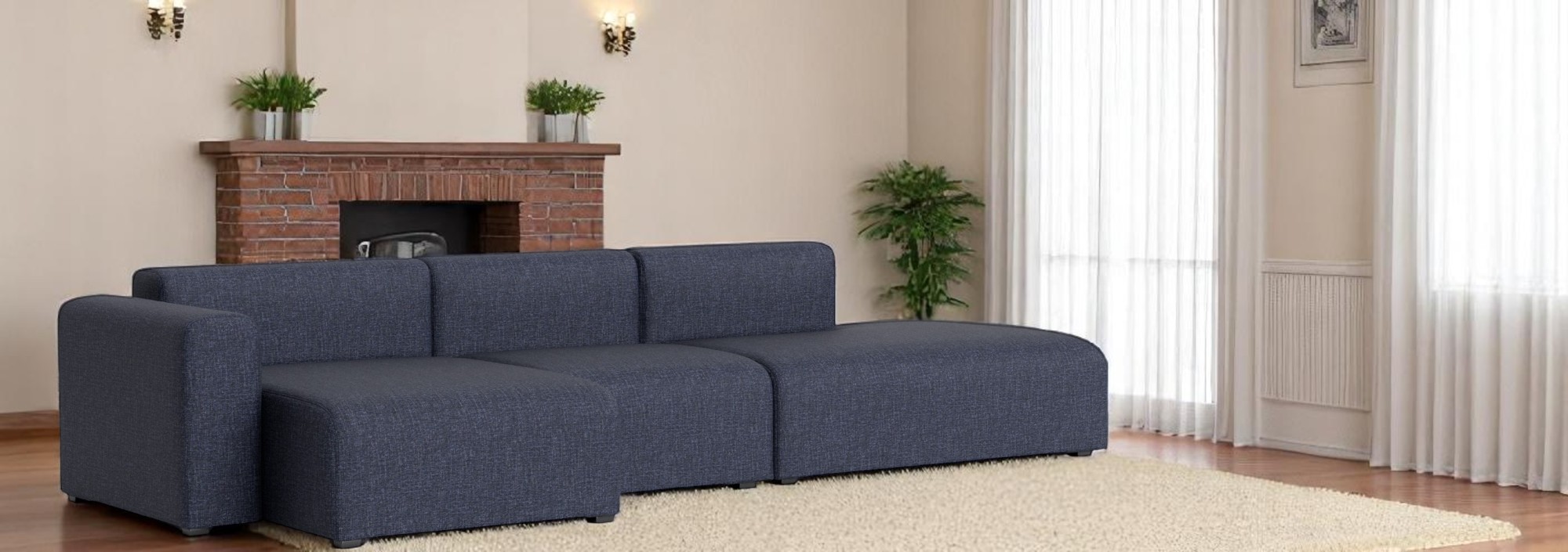 Mags Sofa 3-seater Combination 4 Low Armrest with armrest left Hay  