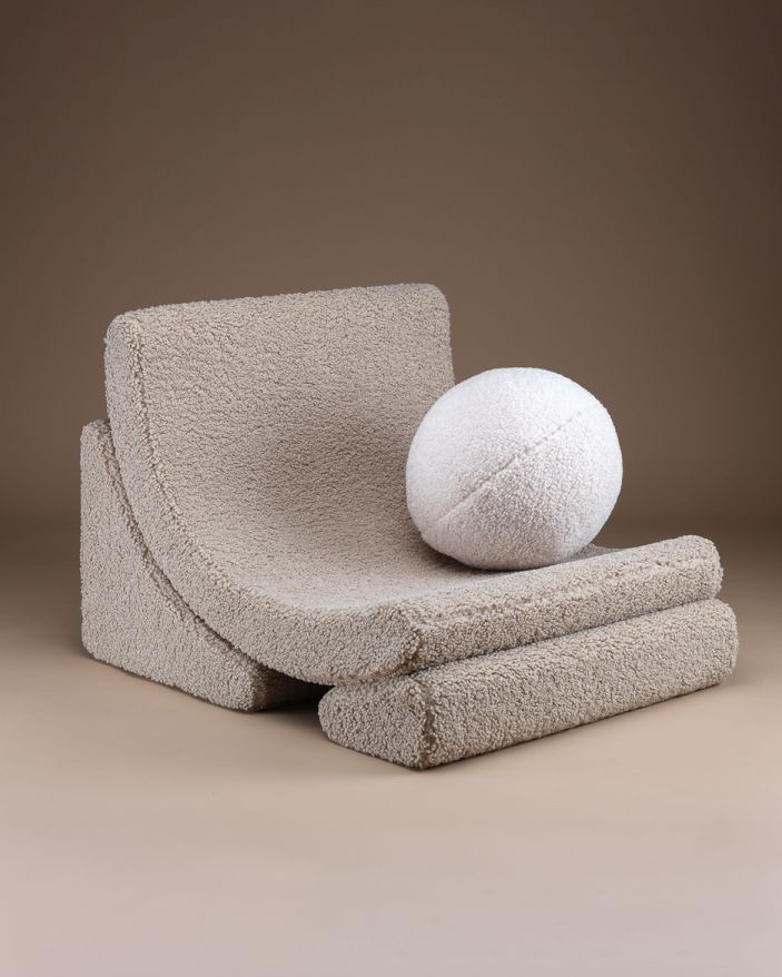 Moon children's armchair teddy fabric Wigiwama