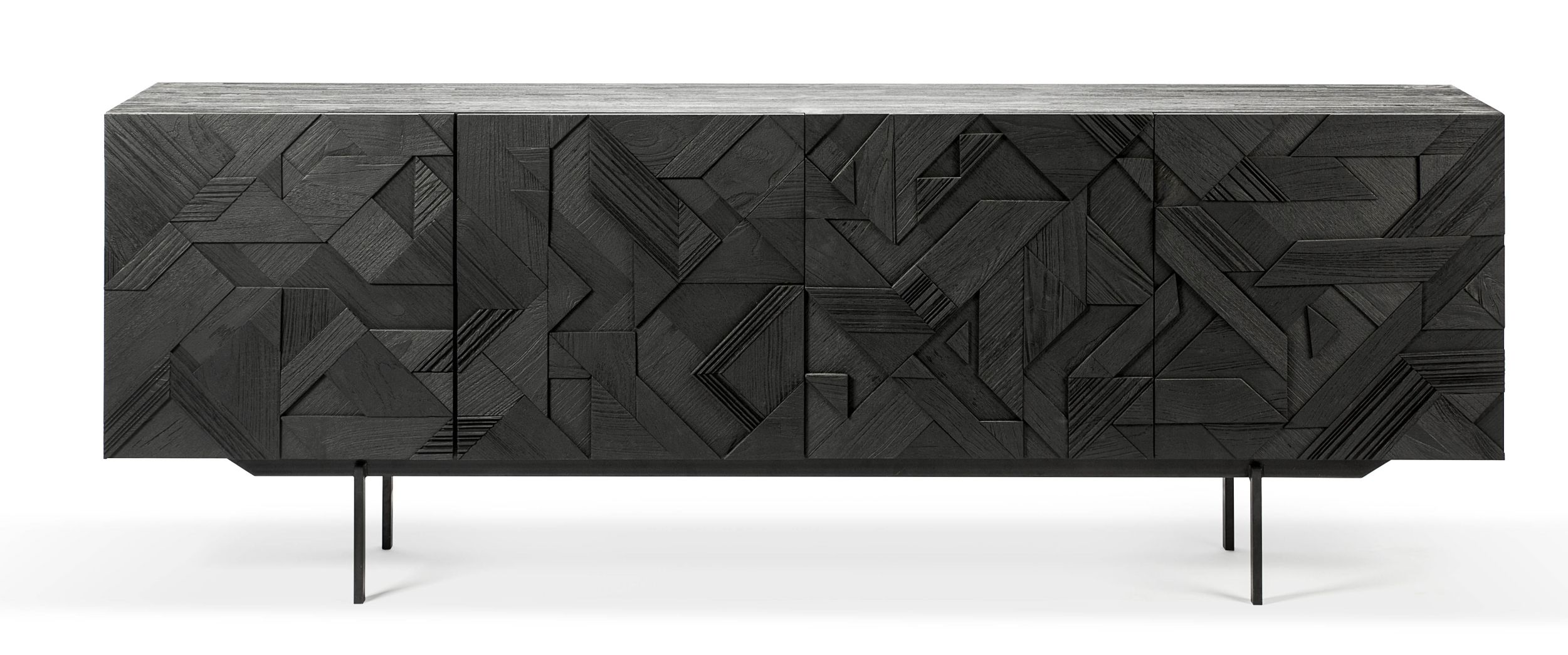 Graphic Teak Sideboard black Ethnicraft