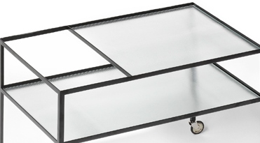 Spare glass pane 2 pieces for bar trolley Richard Lampert