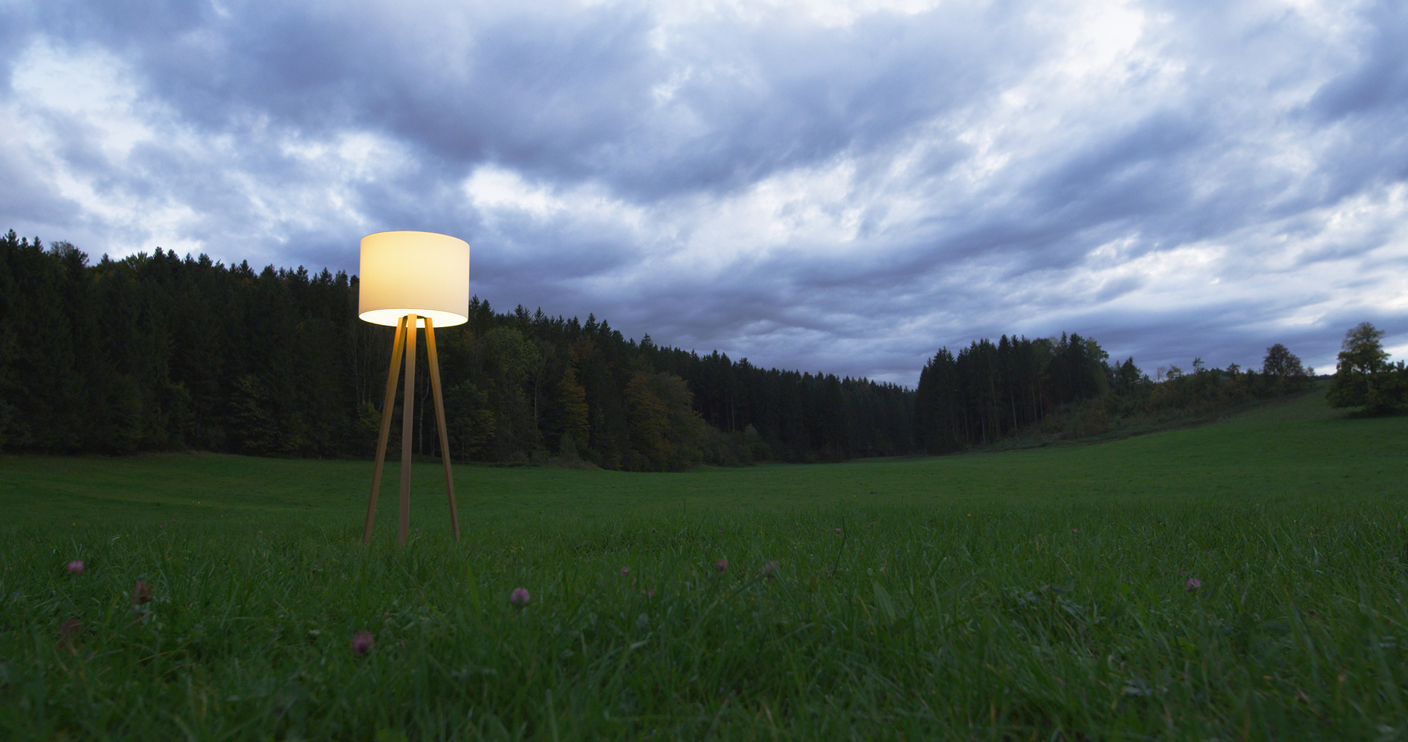 Luca Stand high floor lamp natural oak / white Maigrau