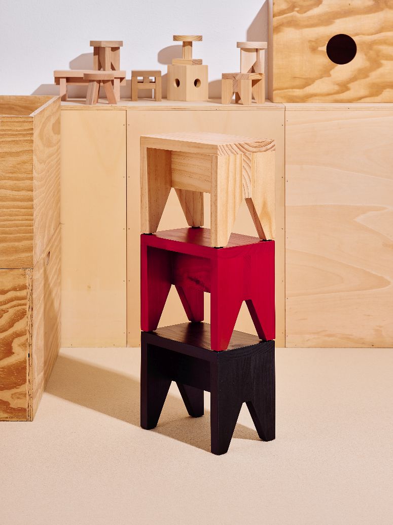 Manolito Stool Short Small Stool Hay