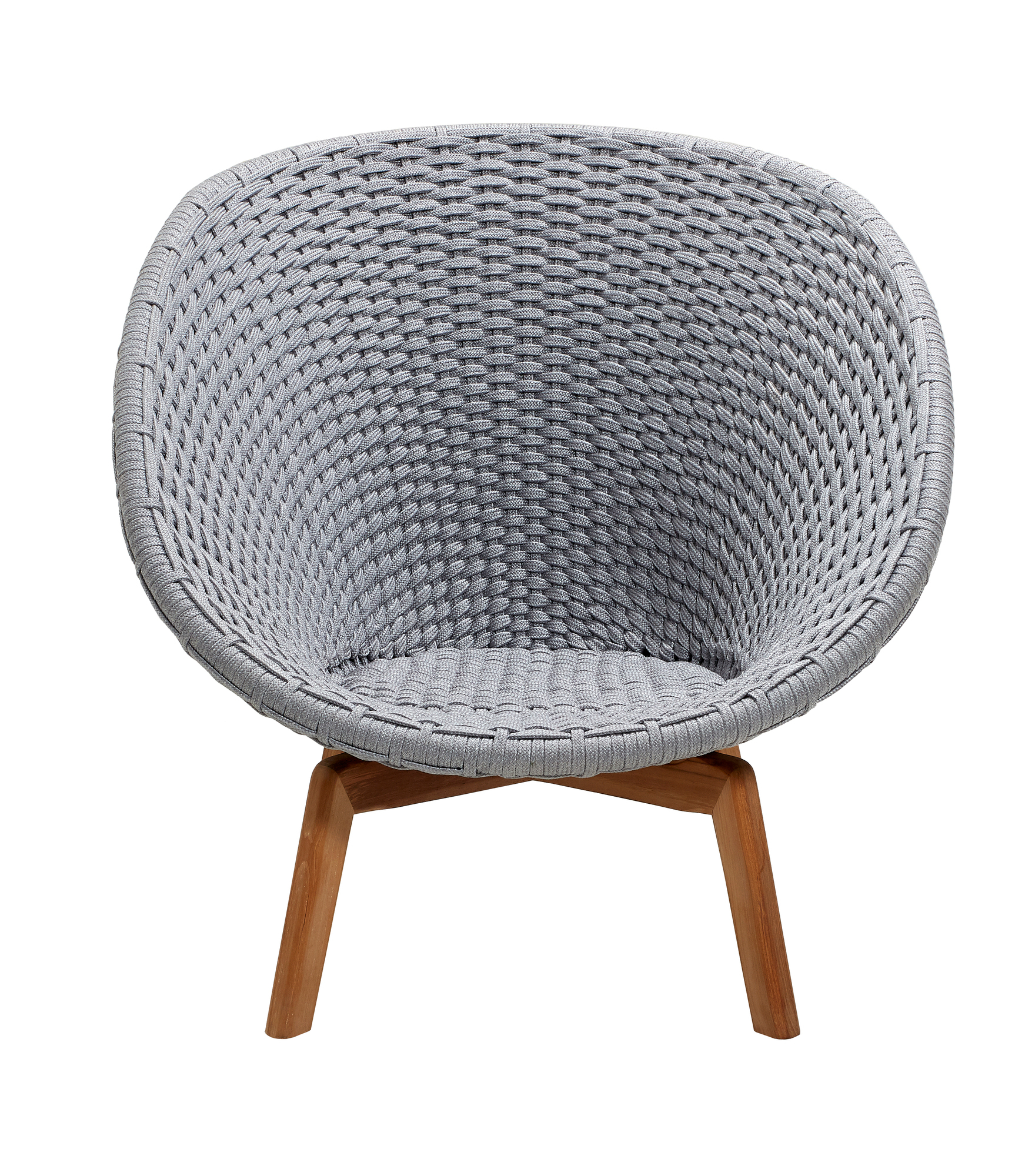 Peacock Outdoor Lounge Chair Rope Cane-Line light gray