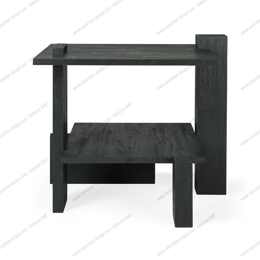 Teak Abstract Side table Black Ethnicraft