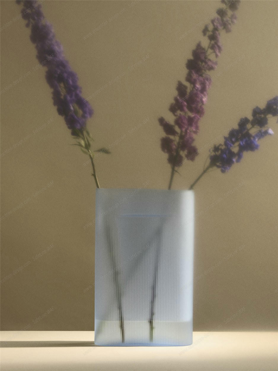 Ridge Vase Muuto Frosted glass Light blue H 35 cm Ridge Vase Muuto Frosted glass Light blue H 35 cm
