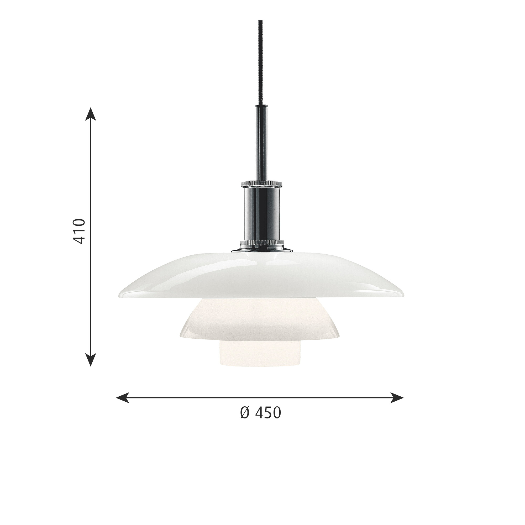 PH 4 1/2 - 4 Glass Pendant light Louis Poulsen