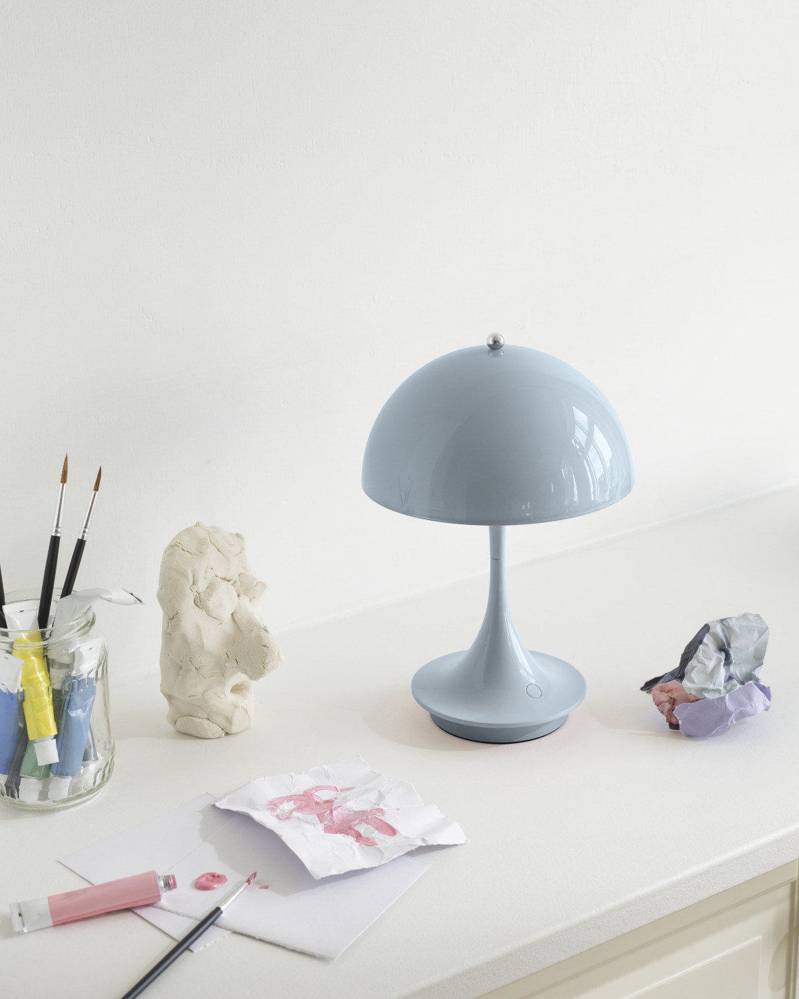 Panthella 160 Portable LED Table lamp Indoor/Outdoor Louis Poulsen Opal Pale blue SINGLE PIECES
