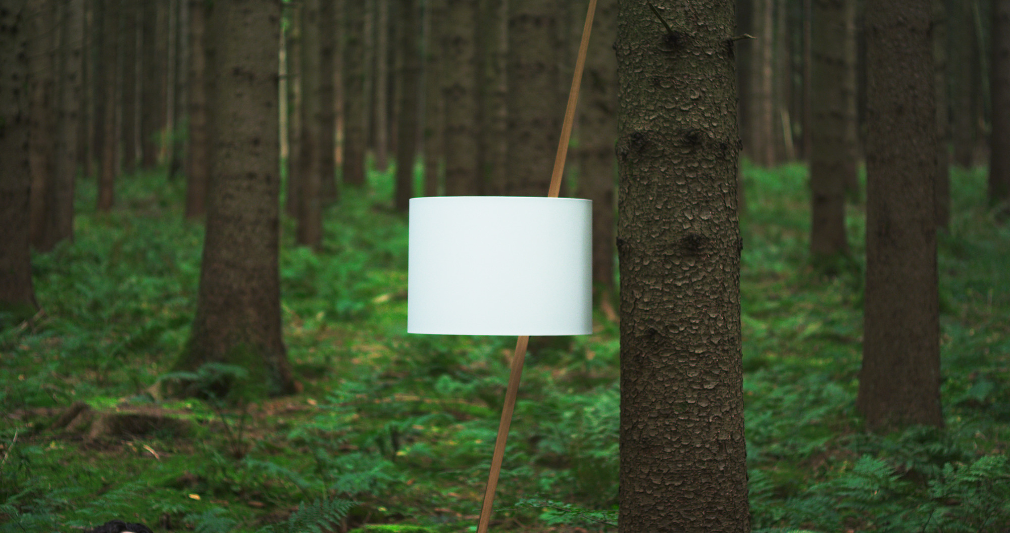 Luca Lean leaning lamp natural oak / white Maigrau