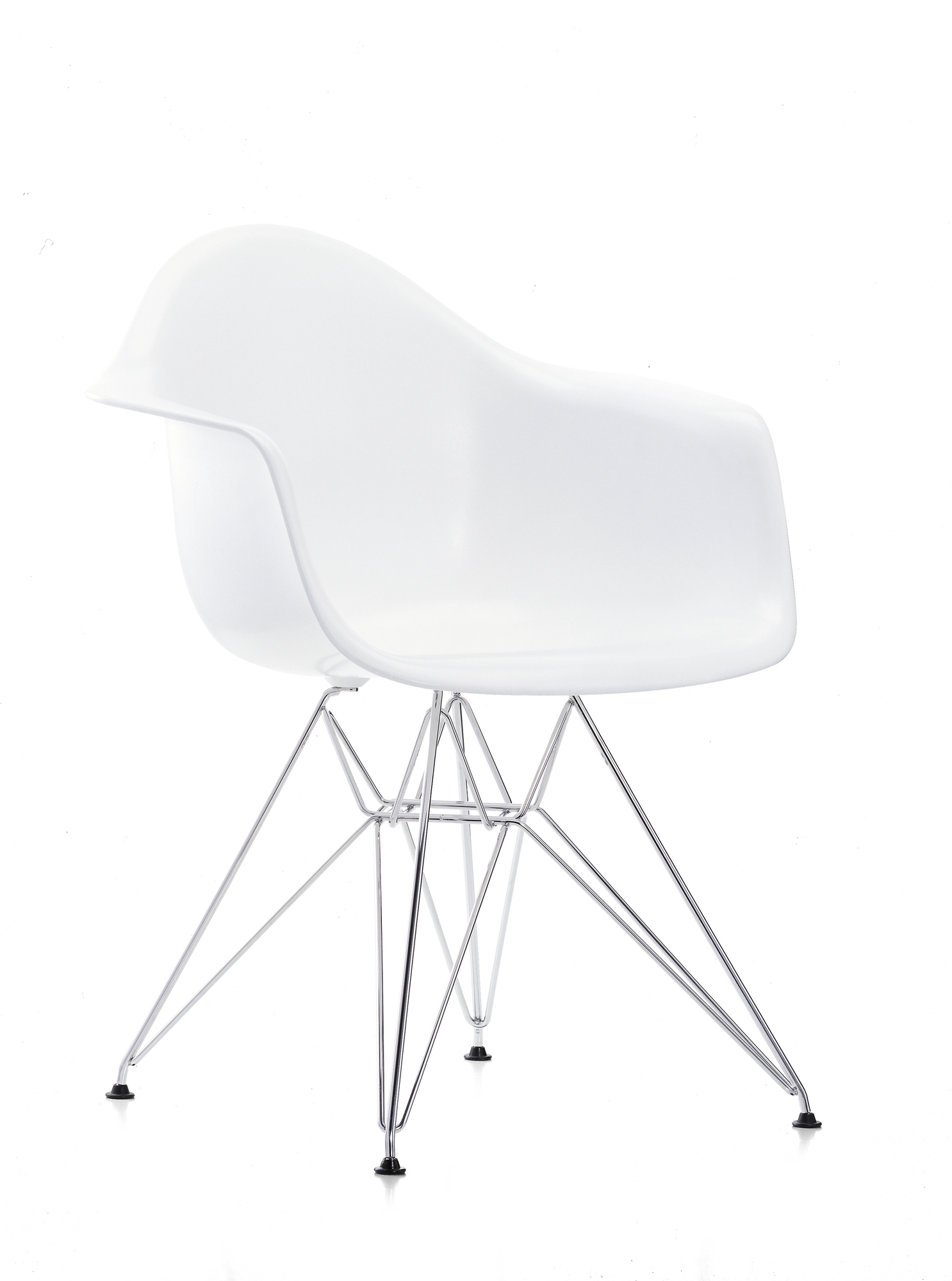 Eames Plastic Arm Chair DAR Chair Vitra Chrome - White