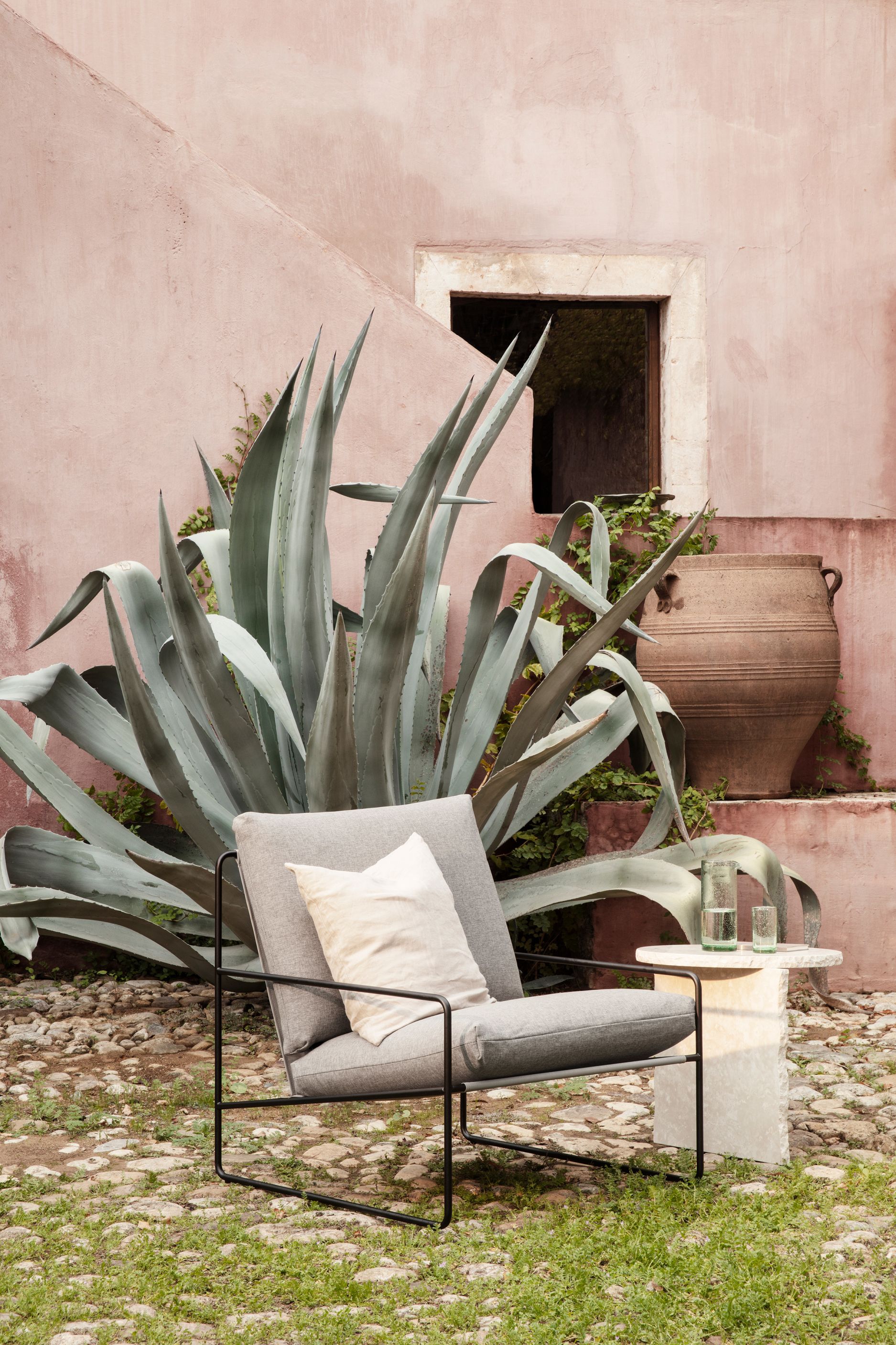 Desert 1 Seater Outdoor Armchair Black Frame Ferm Living 