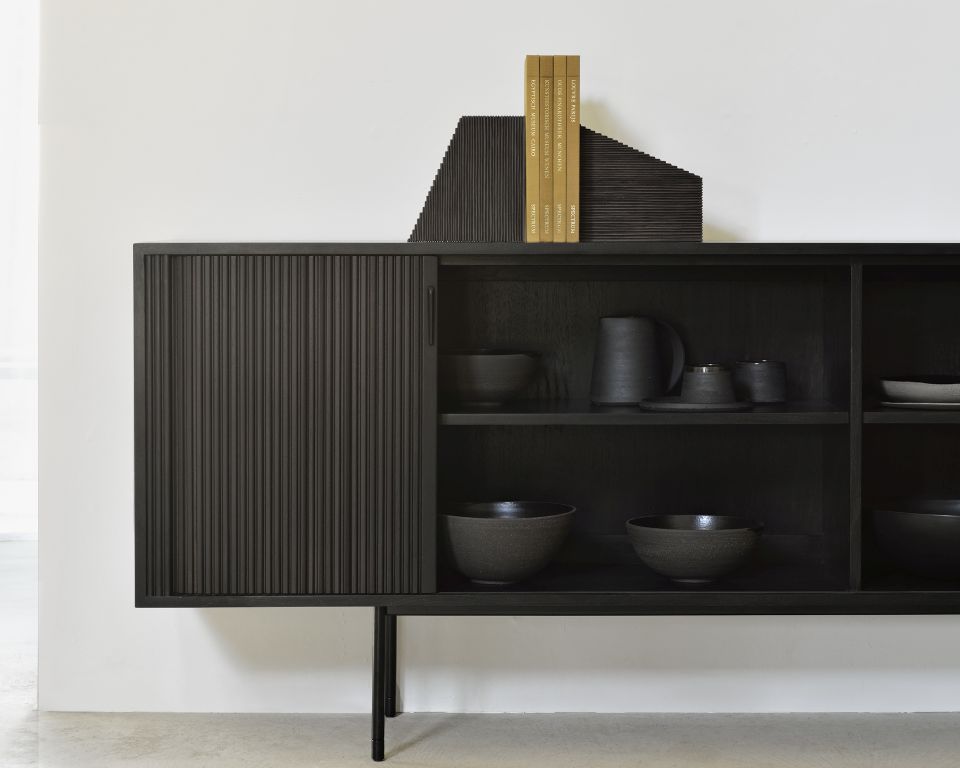 Roller Max Sideboard with 2 Doors Teak Black Ethnicraft