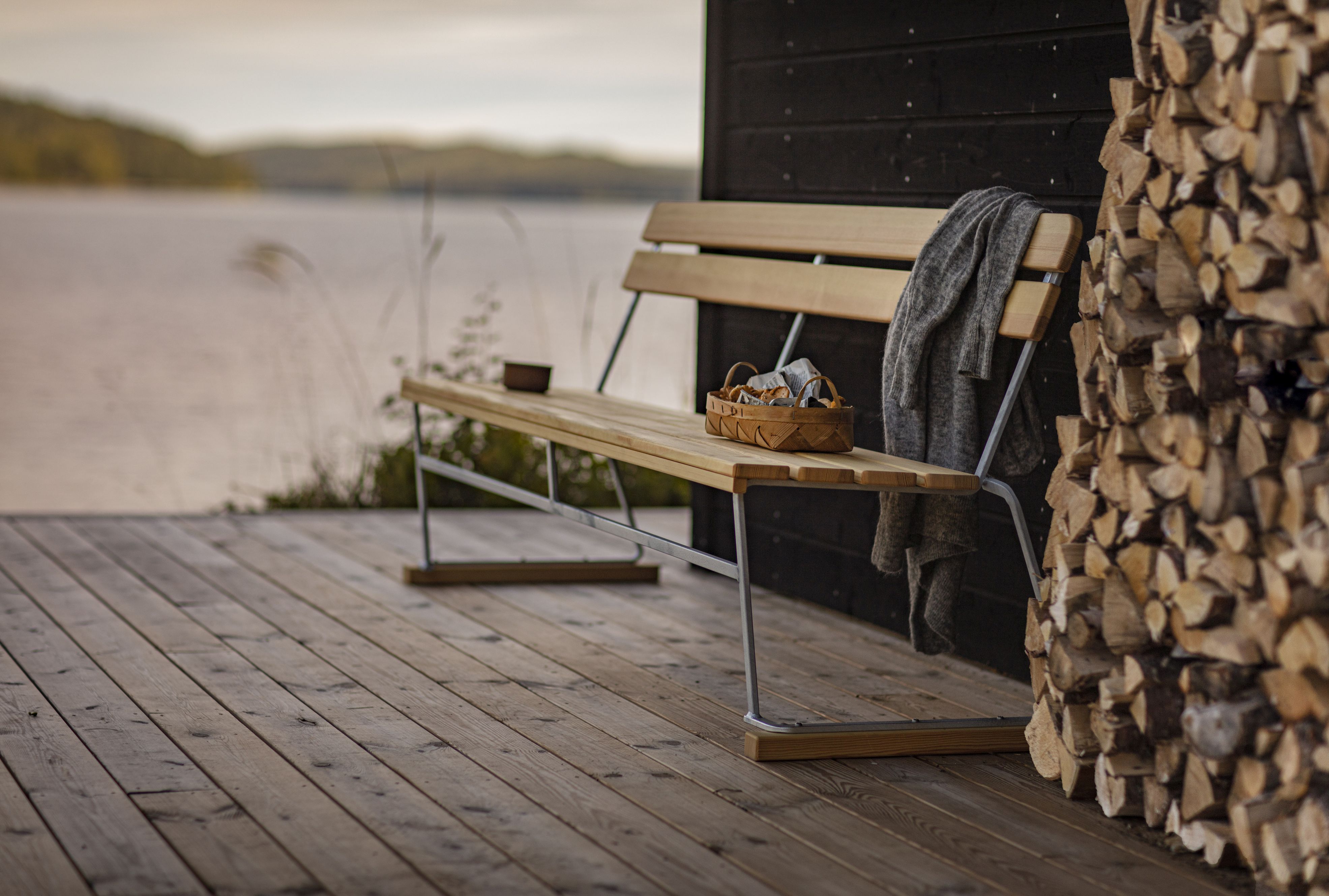 Sofa 5 Bench with Backrest Oak Grythyttan Stalmöbler