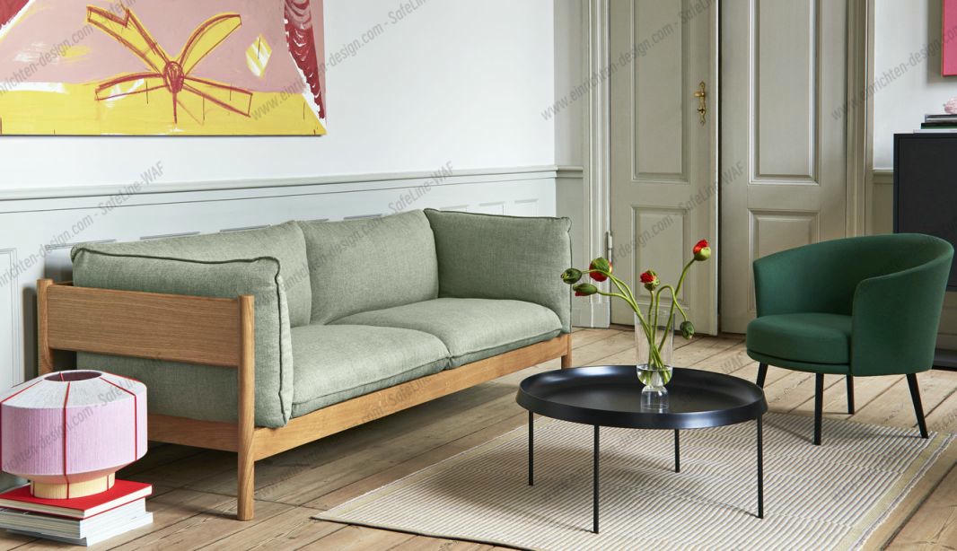 Arbour Eco Sofa von Hay, 3-Sitzer in Re-wool 408 und geölter Eiche.