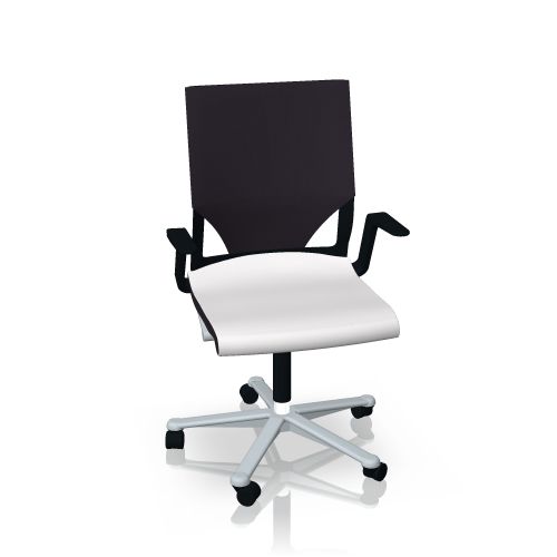 Modus swivel chair 275/7 Medium-height backrest, with seat upholstery by Wilkhahn