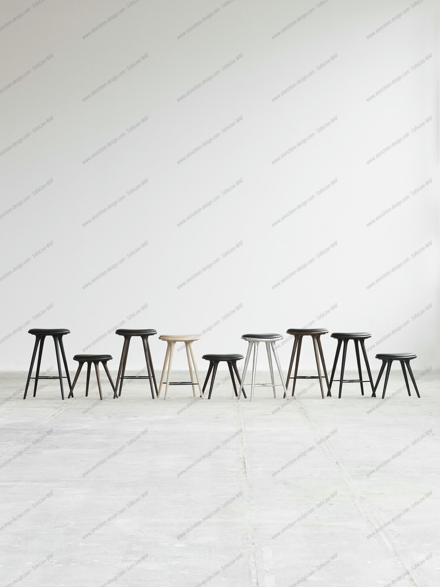 Stool / bar stool Sirka grey colored solid beech Mater 69 cm