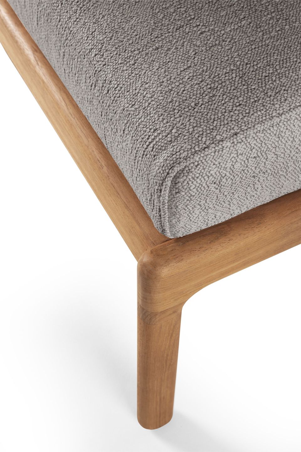 Jack Outdoor Upholstered Stool Teak Mocha Ethnicraft