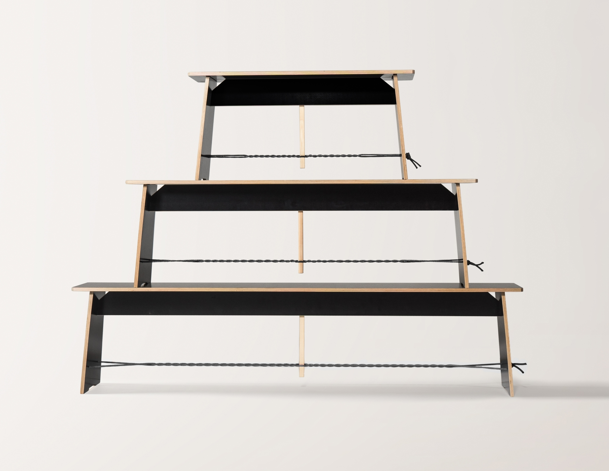 Langer Max bench 90 cm black rope red Nils Holger Moormann