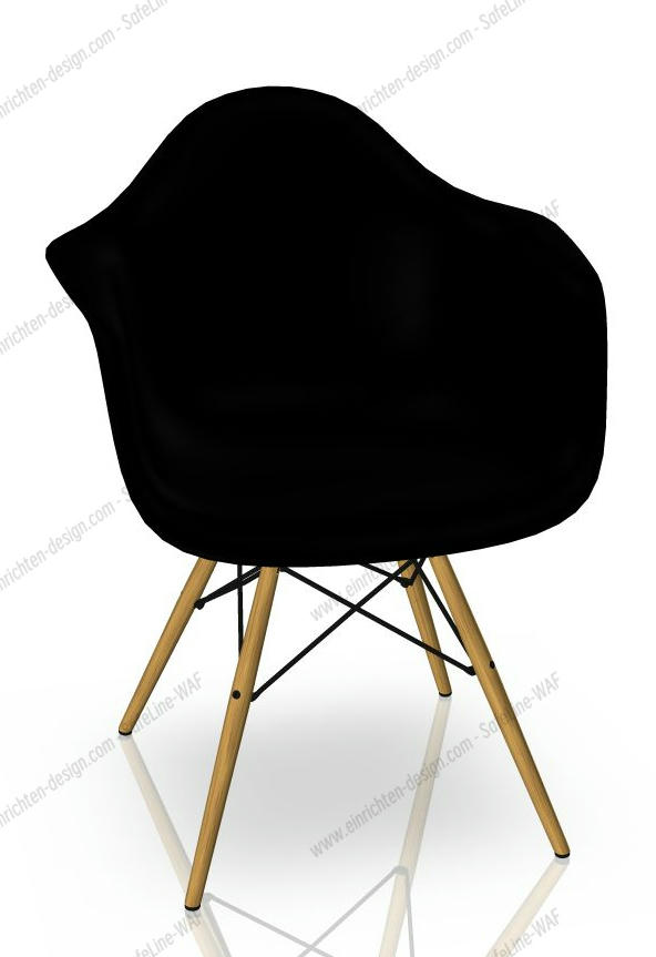 Eames Plastic Arm Chair DAW Chair Vitra Maple yellowish - Deep black