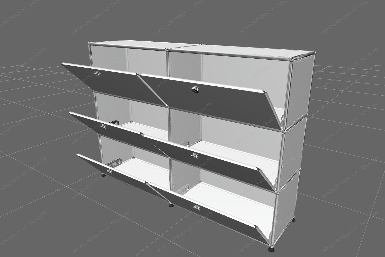 USM Haller Highboard 6 Flaps Pure white - FAST DELIVERY     