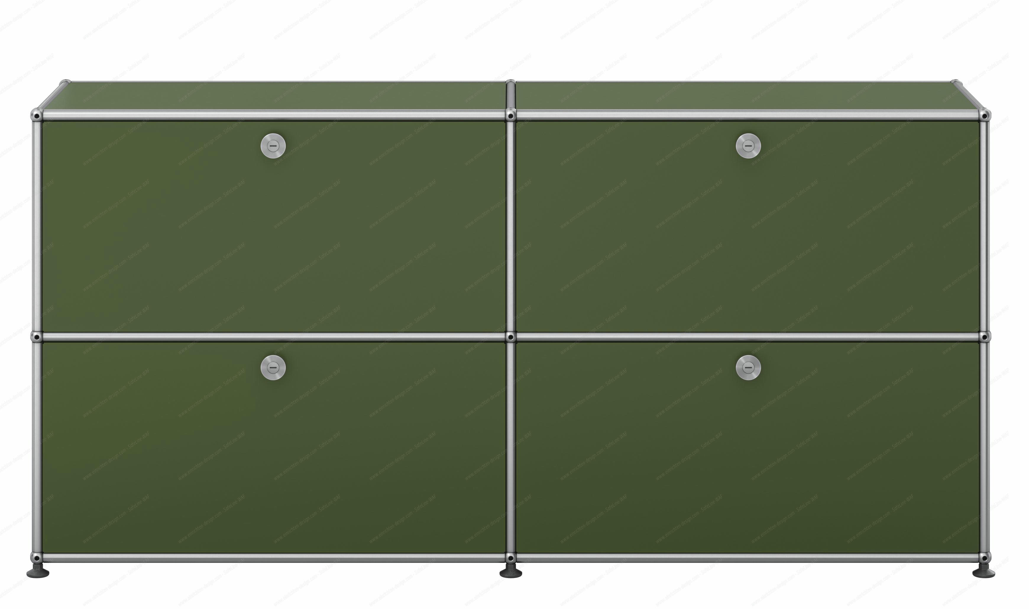 USM Haller sideboard with 4 folding doors – QUICK SHIP Olive green