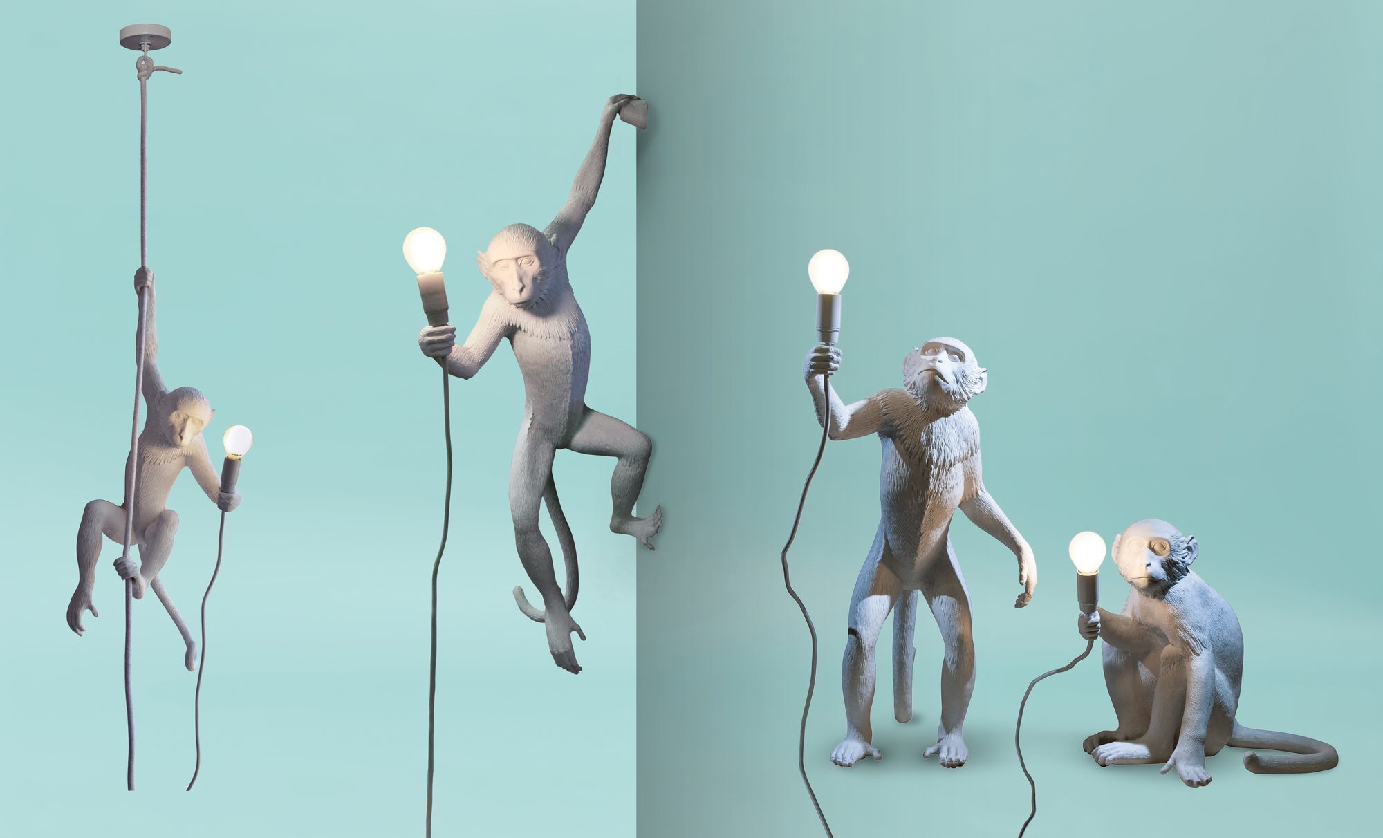 Monkey Sitting Lamp Indoor floor lamp / table lamp with switch Seletti SINGLE PIECE