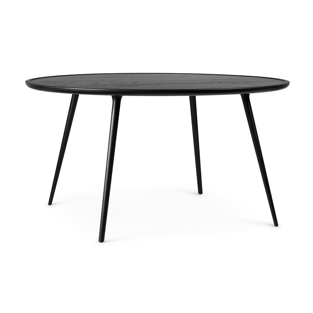 Accent Dining Table oak d 140 Mater Black Stain Lacquered Oak