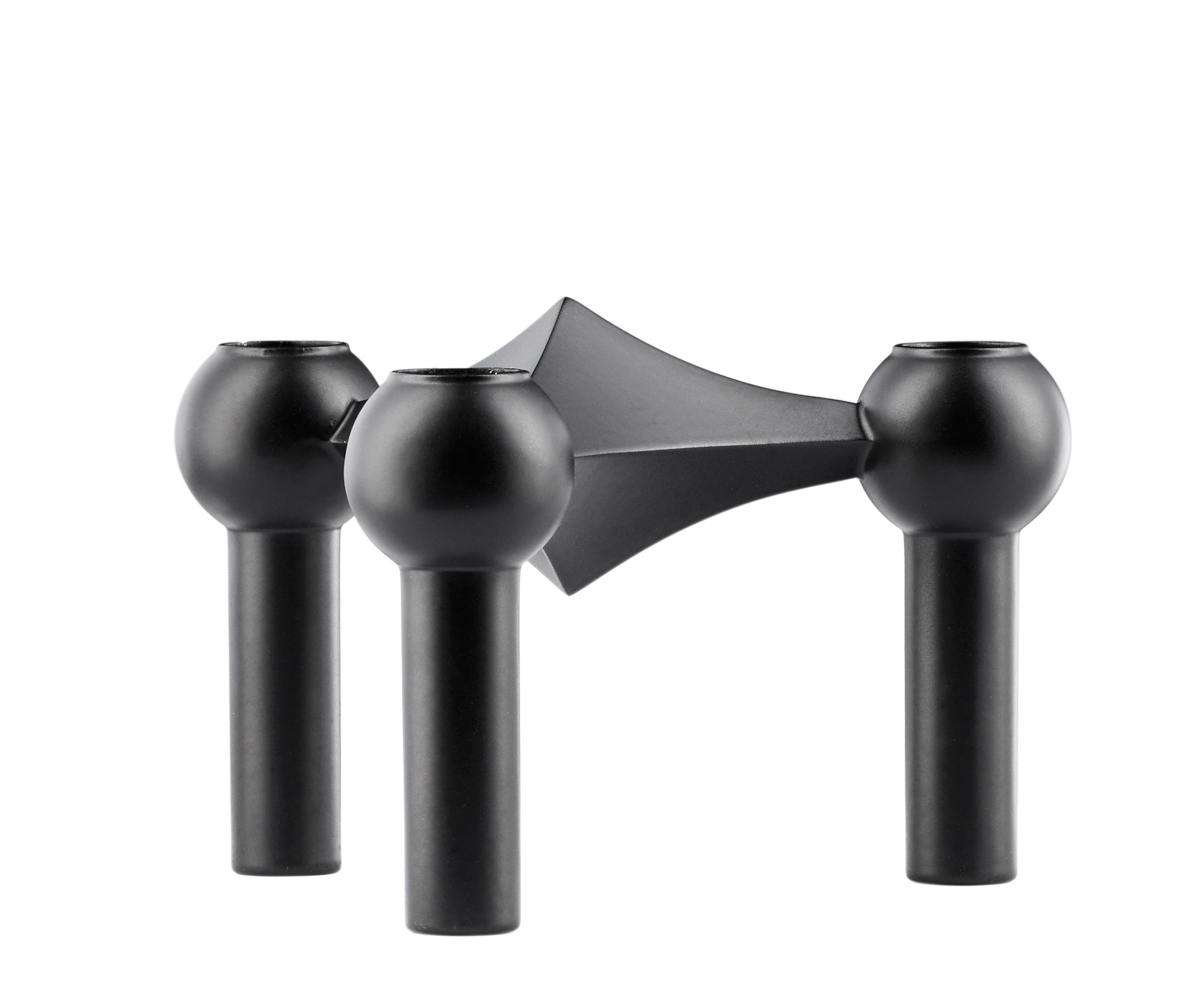 Candlestick set of 3 black Stoff Nagel