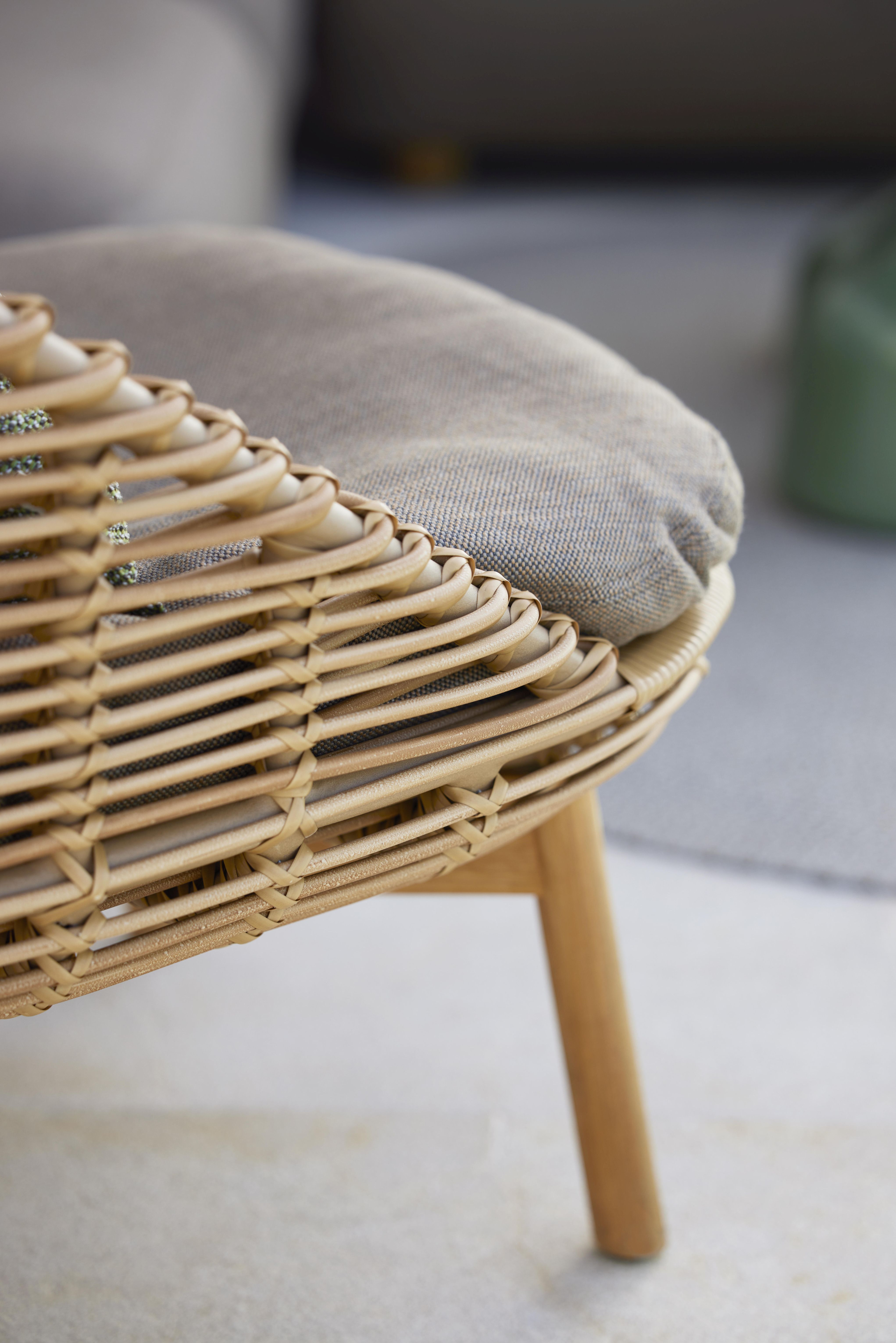 Hive Highback Armchair with Teak Cane-Line Legs