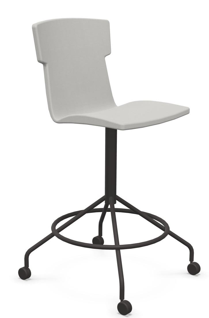 Co-Chair Bürodrehstuhl von Cascando, moderner Drehstuhl in Grau mit Rollen und schwarzem Fußkreuz.