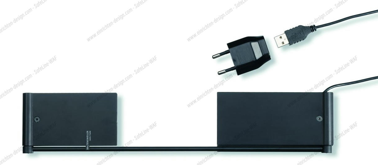 ZETT USB Wall Lamp / Table Lamp Black Baltensweiler