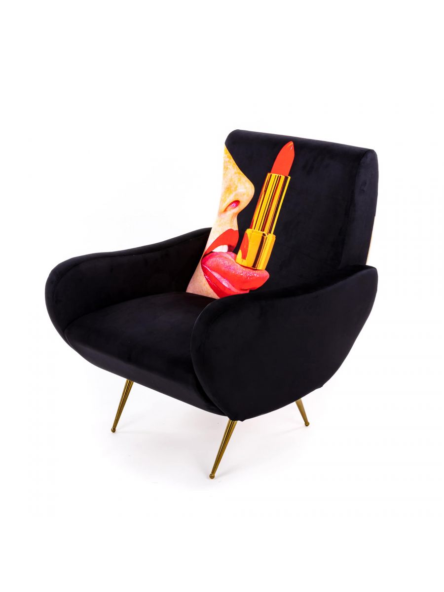 Toiletpaper armchair Tongue black Seletti