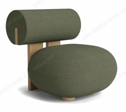 Hippo Lounge Sessel in Eiche mit grünem Kvadrat Fiord Bezug von Norr11.