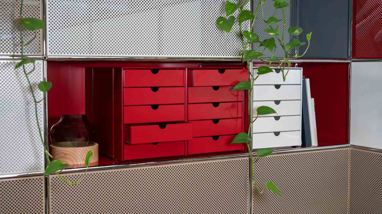 USM Haller Inos box set C4 with 5 closed trays Home Office