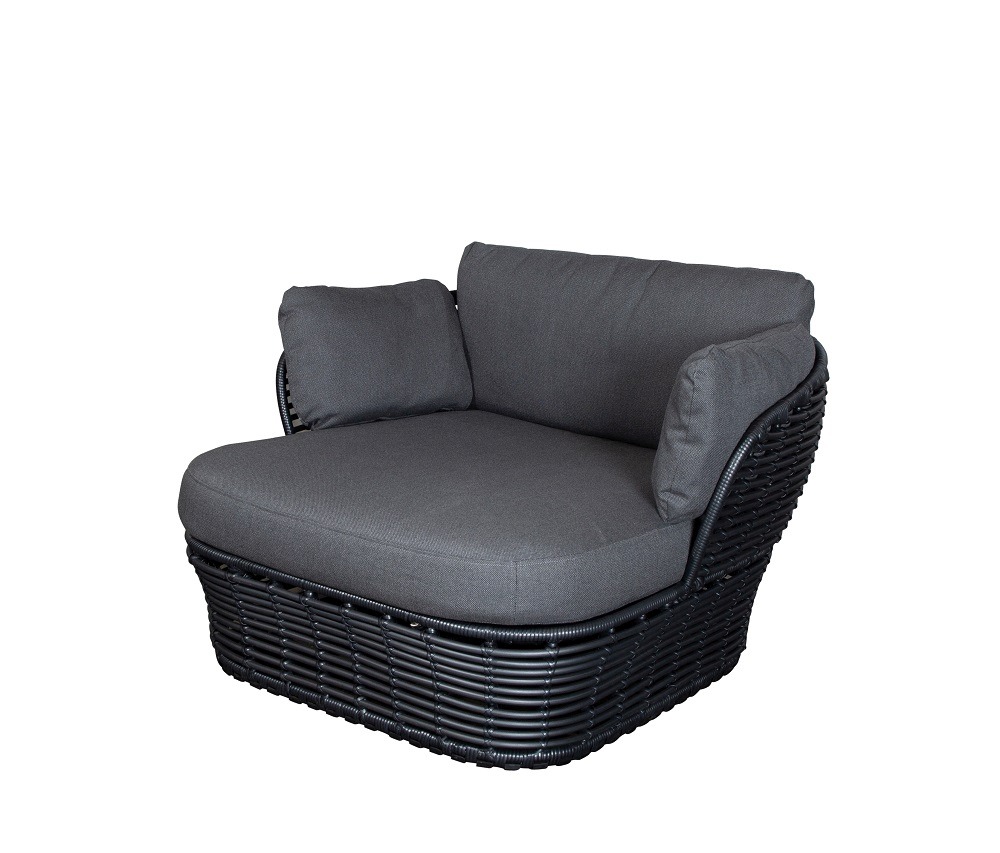 Basket Outdoor Lounge chair Cane-Line Graphite frame / gray cushions
