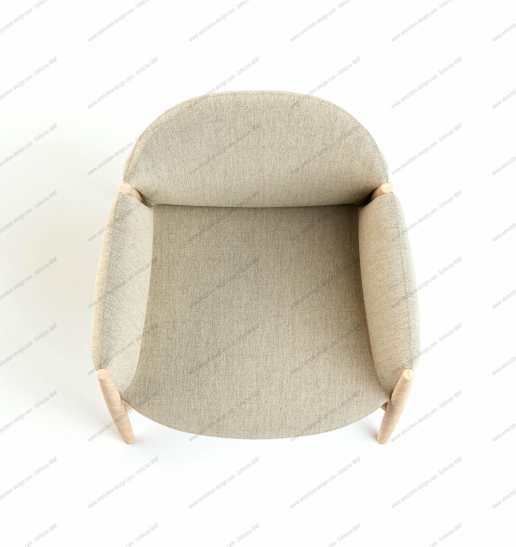 Kagu chair with armrests wooden frame Cor