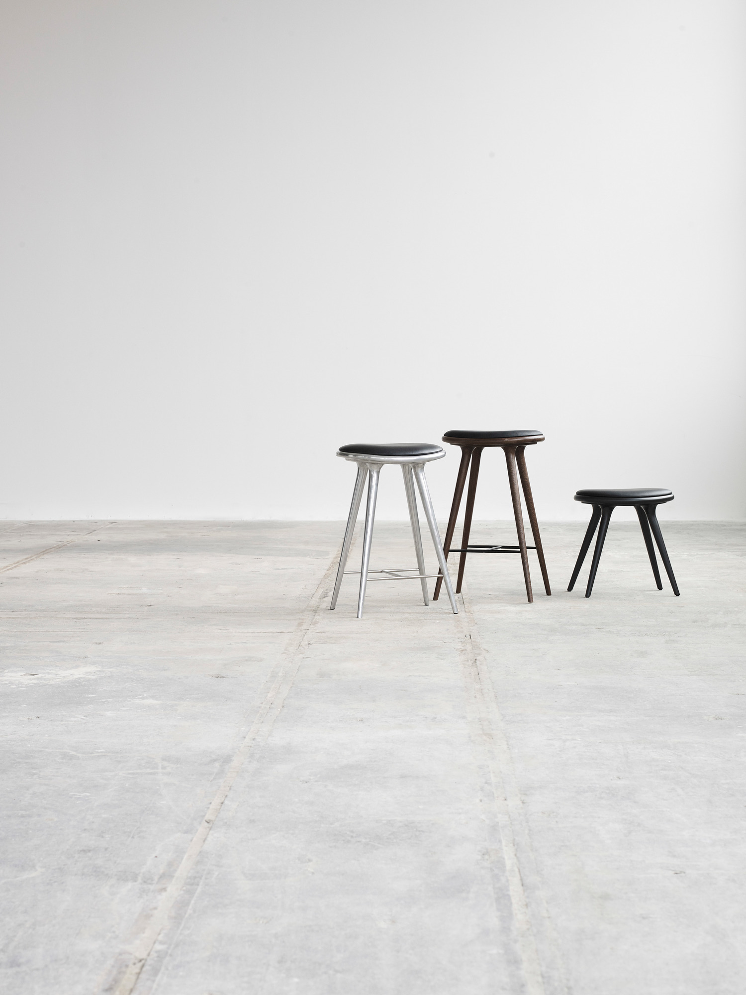 High Stool black stained beech Mater