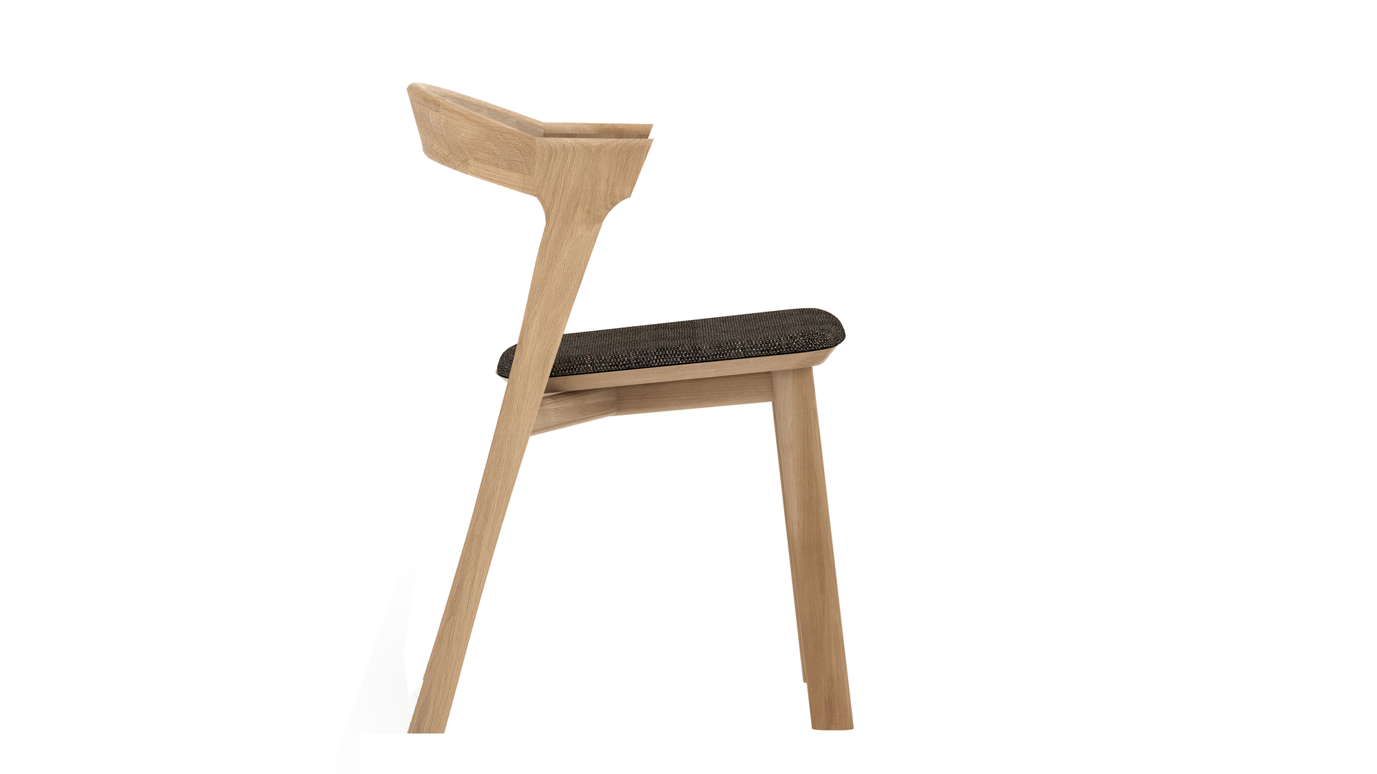 Bok Side Chair with cushions Oak Ethnicraft dark brown