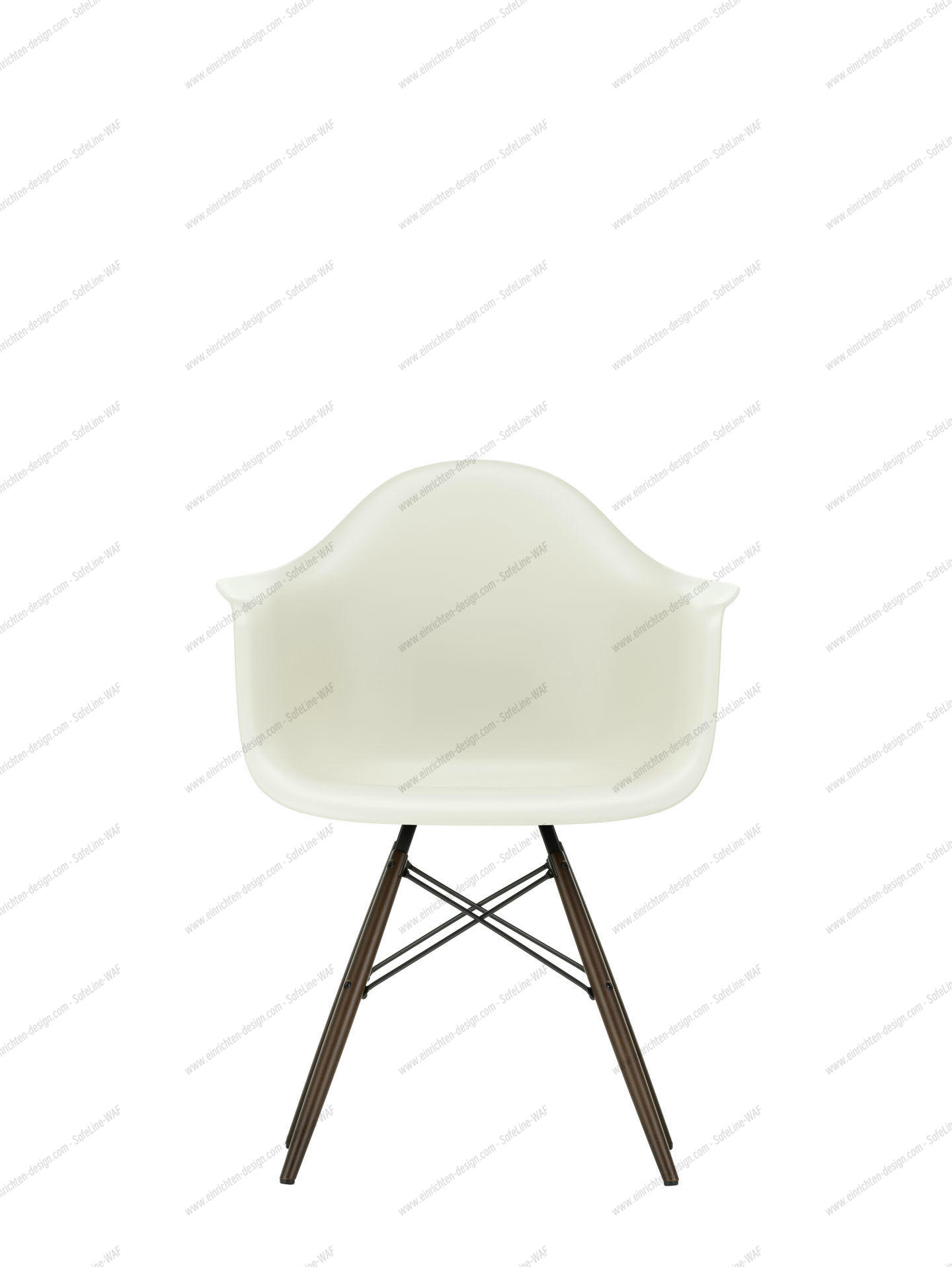 Eames Plastic Arm Chair DAW Chair Vitra Maple yellowish - Rust orange