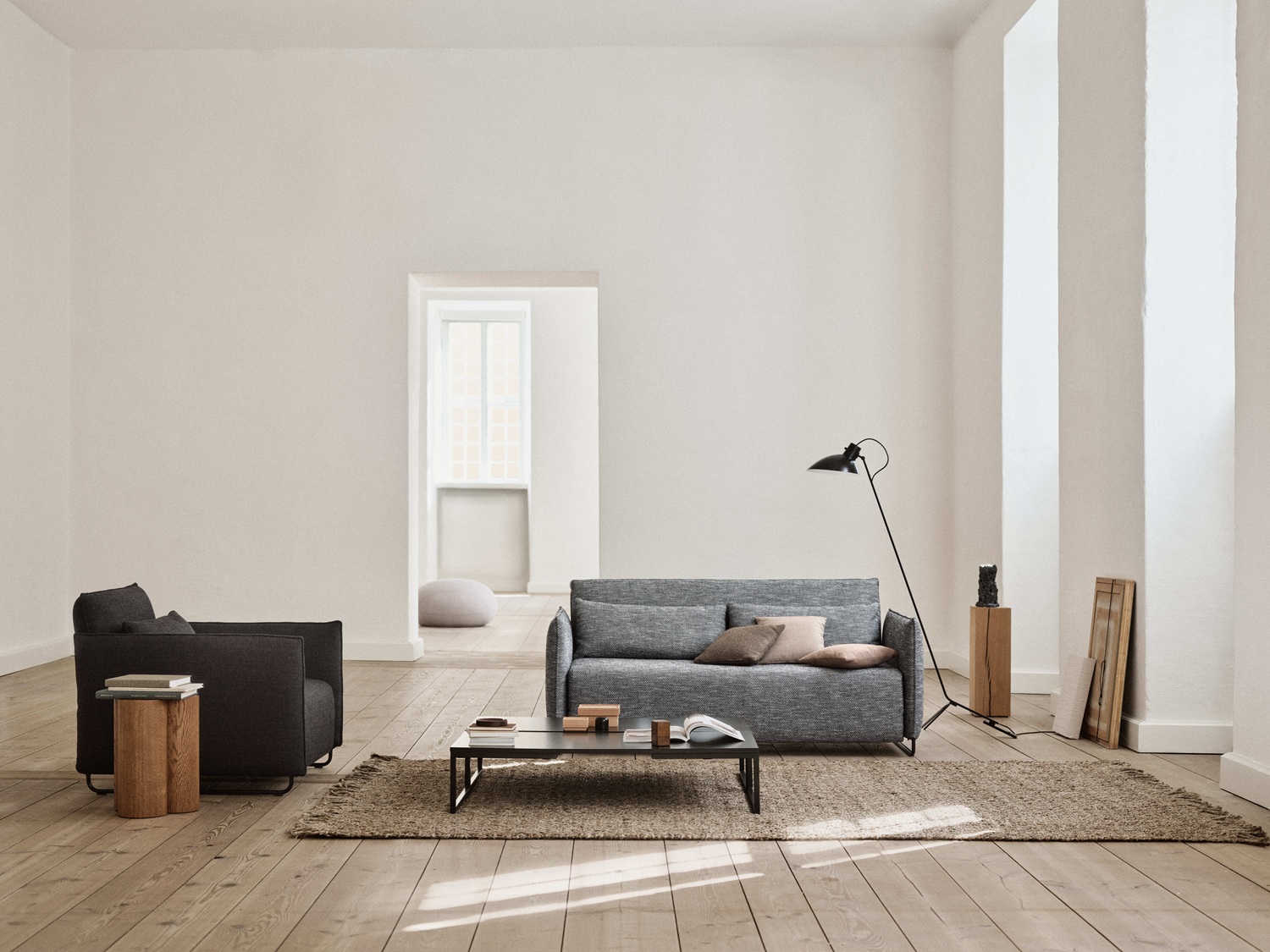 Softline corduroy armchair / armchair bed