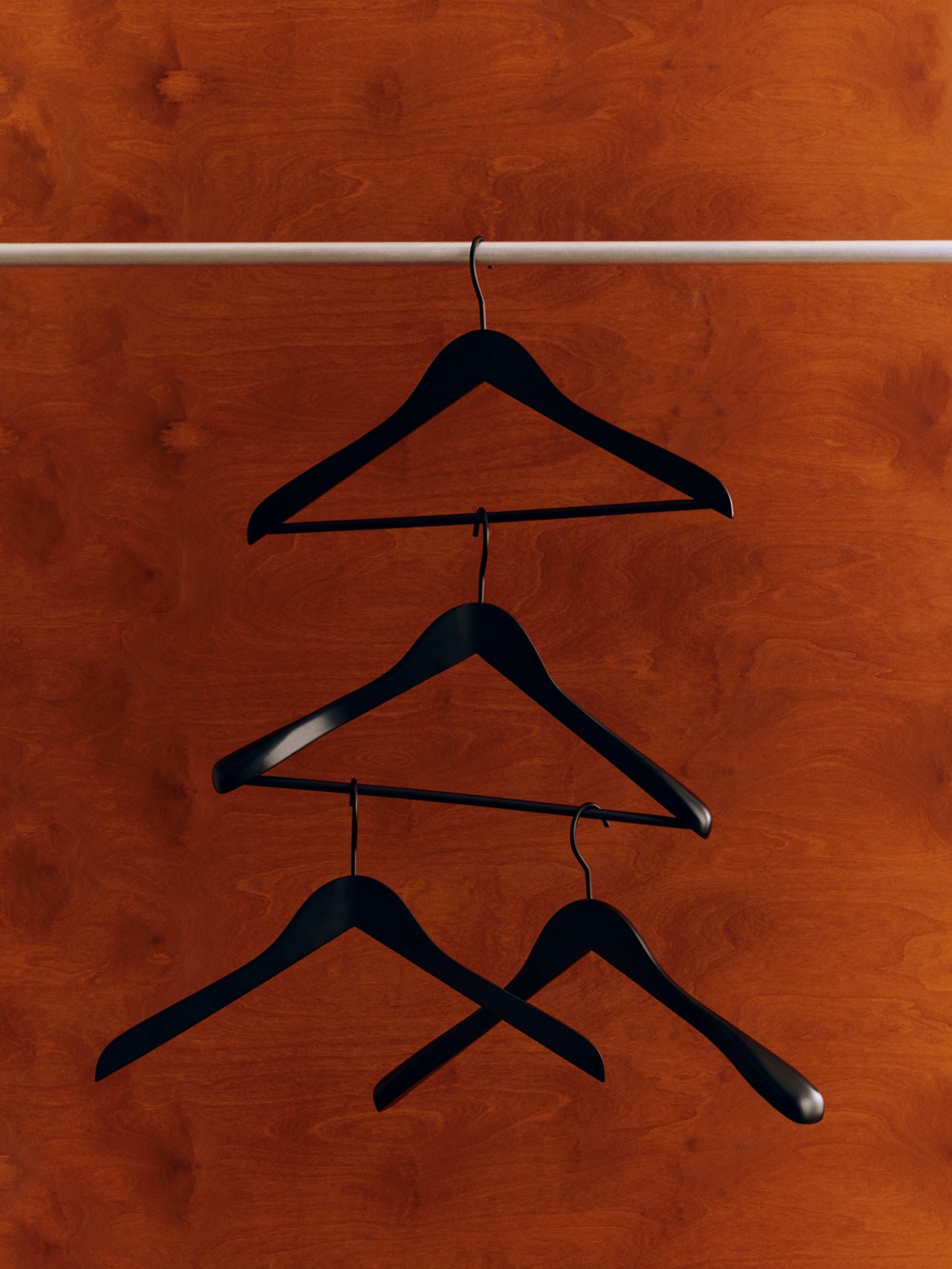 Smooth Coat Hanger with Wide Bar, Set of 4, Hay
