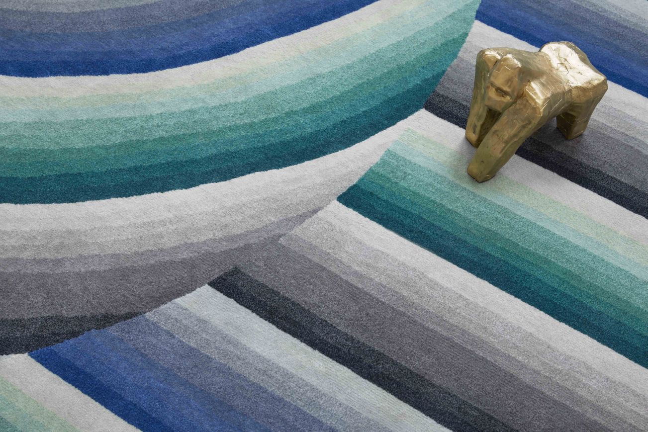 Round Mirage Rug blue Gan