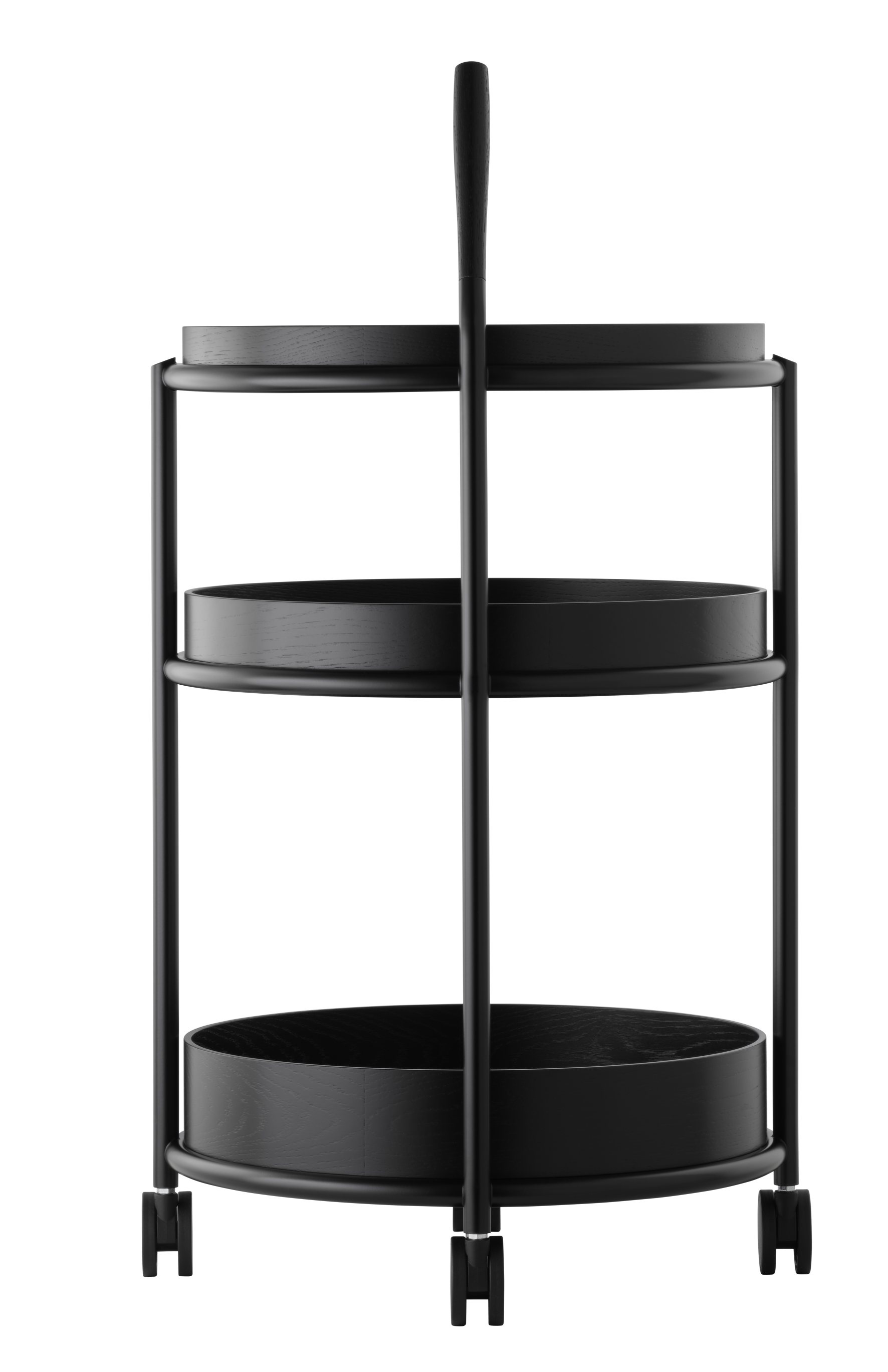K6 Trolley Serving trolley Tecta oak black lacquered - steel tube black lacquered