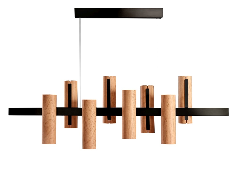 Black Note Keys LED Pendelleuchte von LZF Lamps: Moderne Hängeleuchte aus Holz und Schwarz.