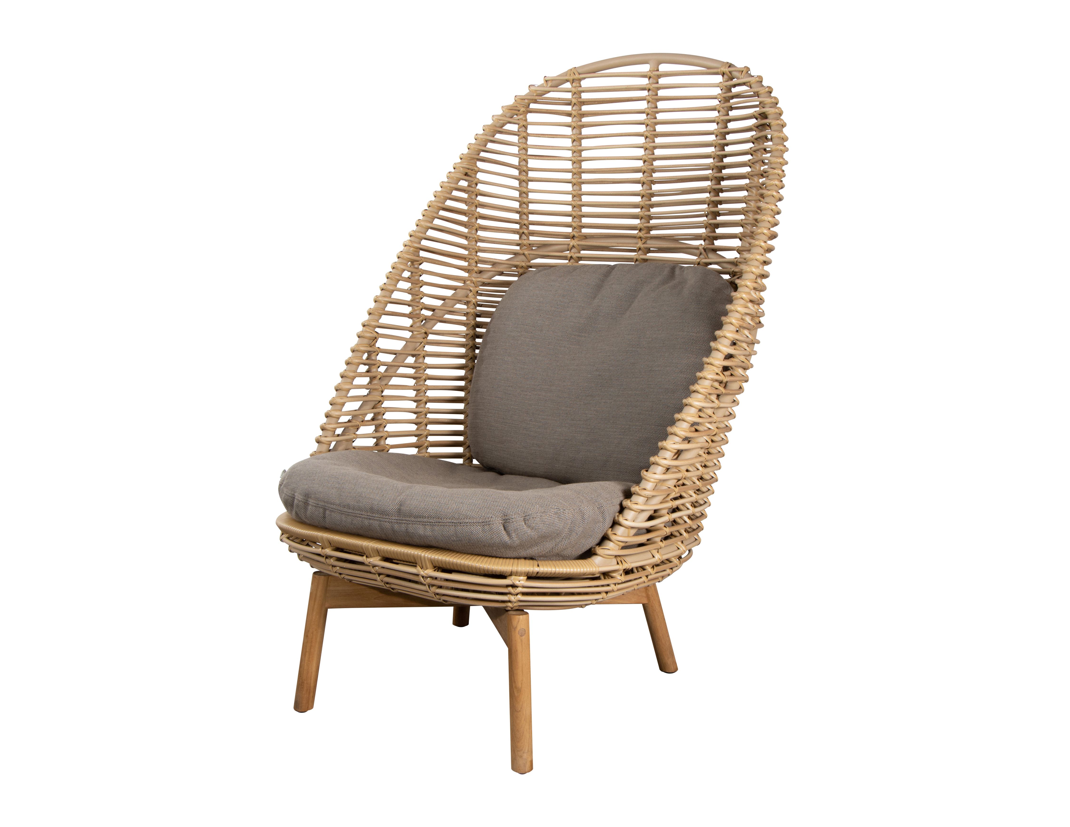 Hive Highback Armchair with Teak Cane-Line Legs